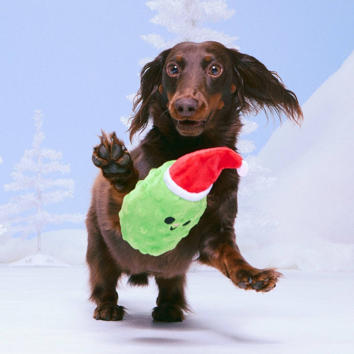 BARK Holiday Santa's Workchomp St. Pickolas Stocking Stuffer Dog Plush Toy