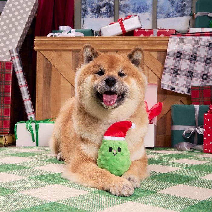 BARK Holiday Santa's Workchomp St. Pickolas Stocking Stuffer Dog Plush Toy