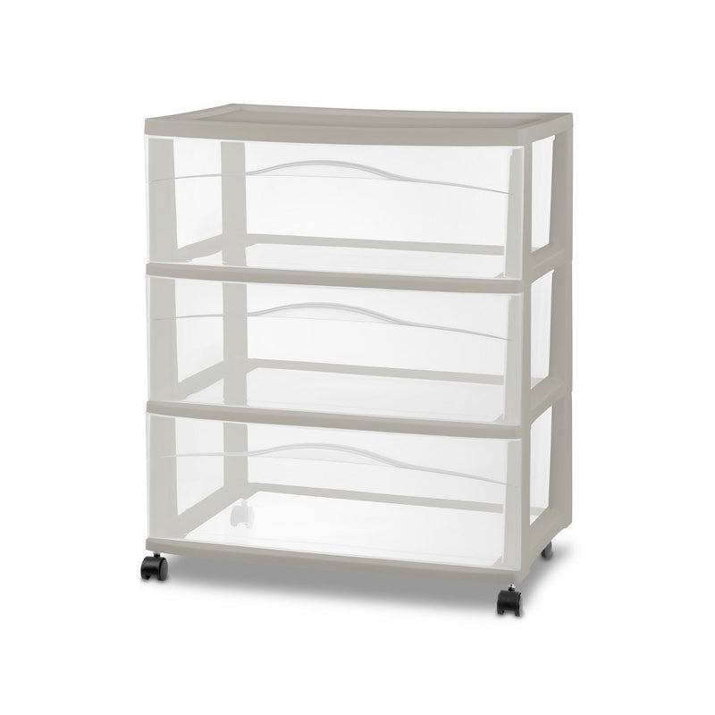 3 Drawer Wide Cart Spaceship Gray - Brightroom (LOCAL PICKUP ONLY)