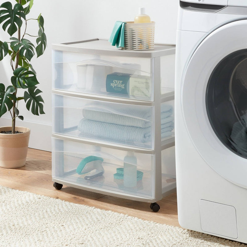 3 Drawer Wide Cart Spaceship Gray - Brightroom (LOCAL PICKUP ONLY)