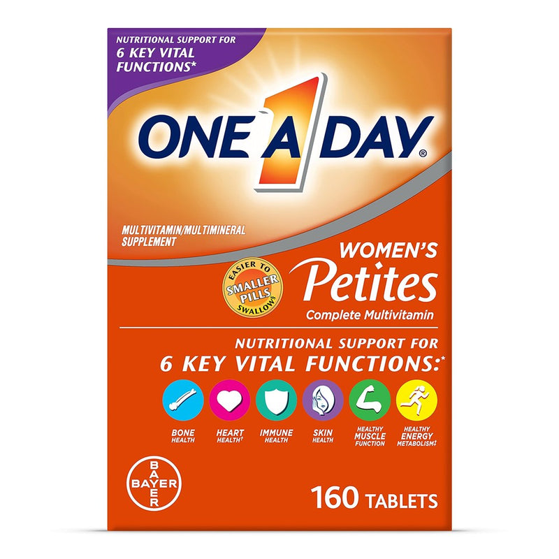 One A Day Women’S Petites Multivitamin,Supplement With Vitamin A, C, D, E And Zinc For Immune Health Support, B Vitamins, Biotin, Folate (As Folic Acid) & More,Tablet, 160 Count