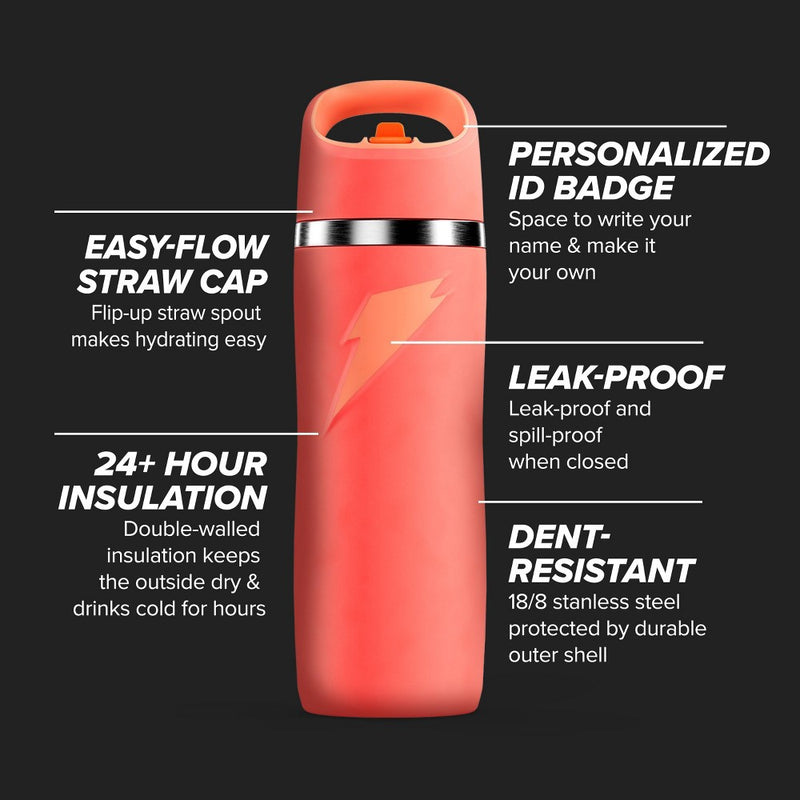 Gatorade 22oz Stainless Steel Twist Cap Water Bottle - Coral