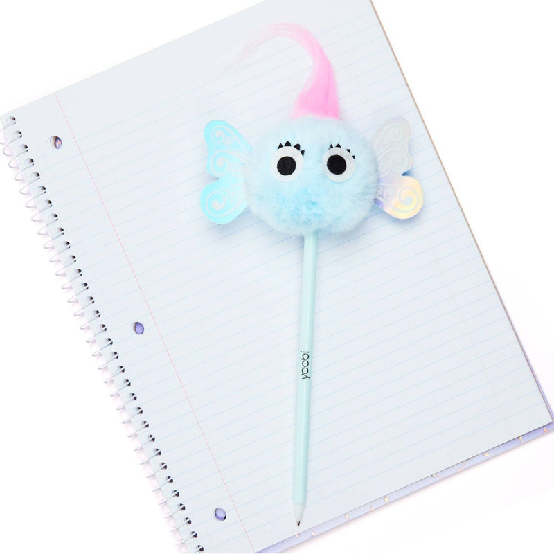 Yoobi Novelty Pom Pom Pen Baby Blue Monster
