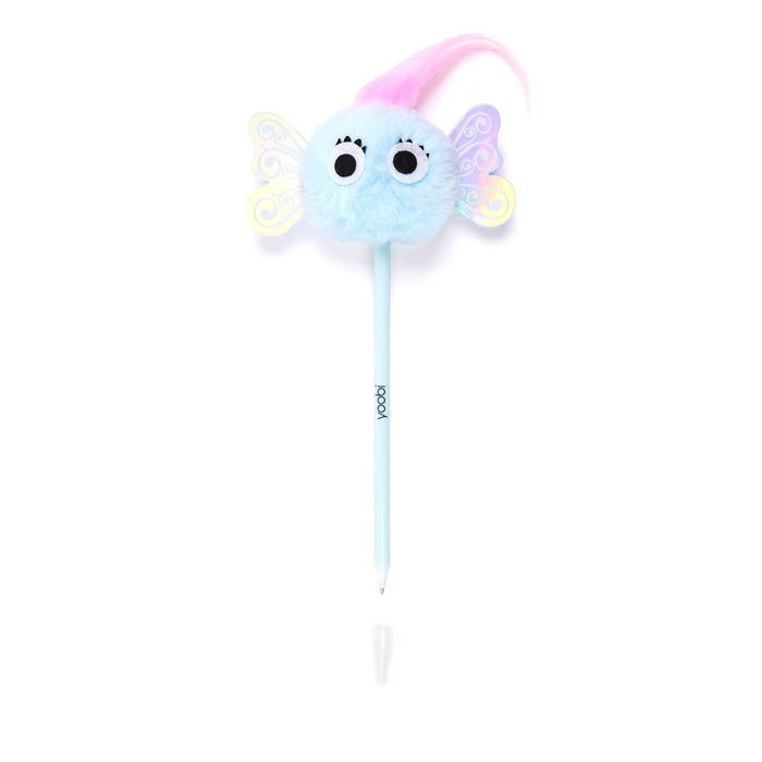 Yoobi Novelty Pom Pom Pen Baby Blue Monster