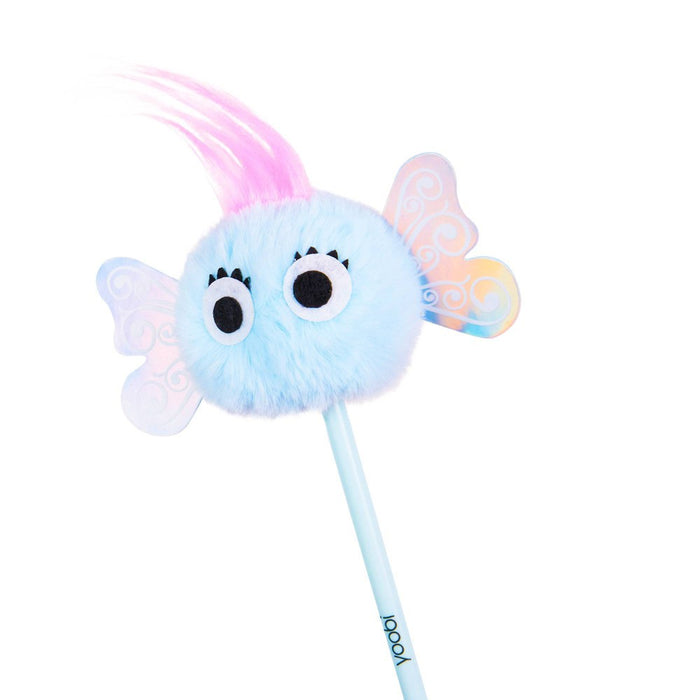 Yoobi Novelty Pom Pom Pen Baby Blue Monster