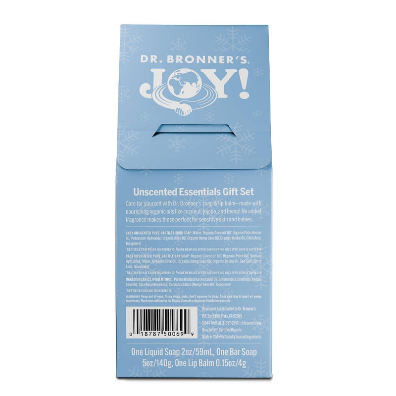 Dr. Bronner's Bar + Lip Balm Gift Set - Unscented - 2oz