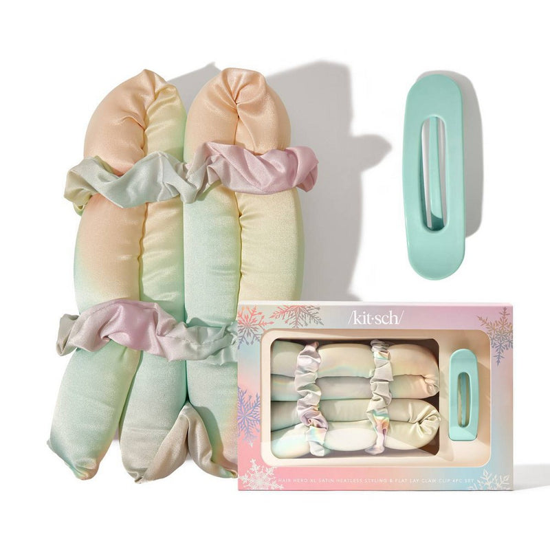 Kitsch Hair Hero XL Satin Heatless Styling & Flat Lay Claw Hair Roller - 4pc