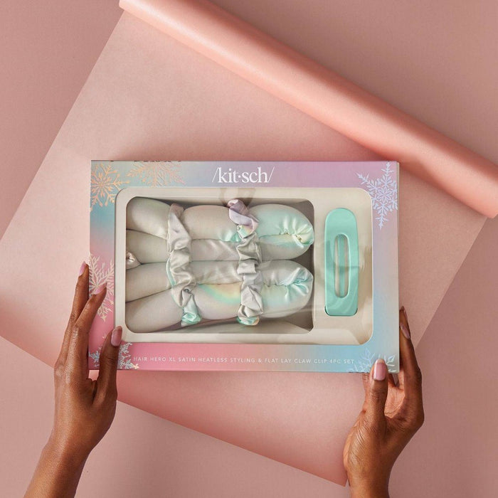 Kitsch Hair Hero XL Satin Heatless Styling & Flat Lay Claw Hair Roller - 4pc
