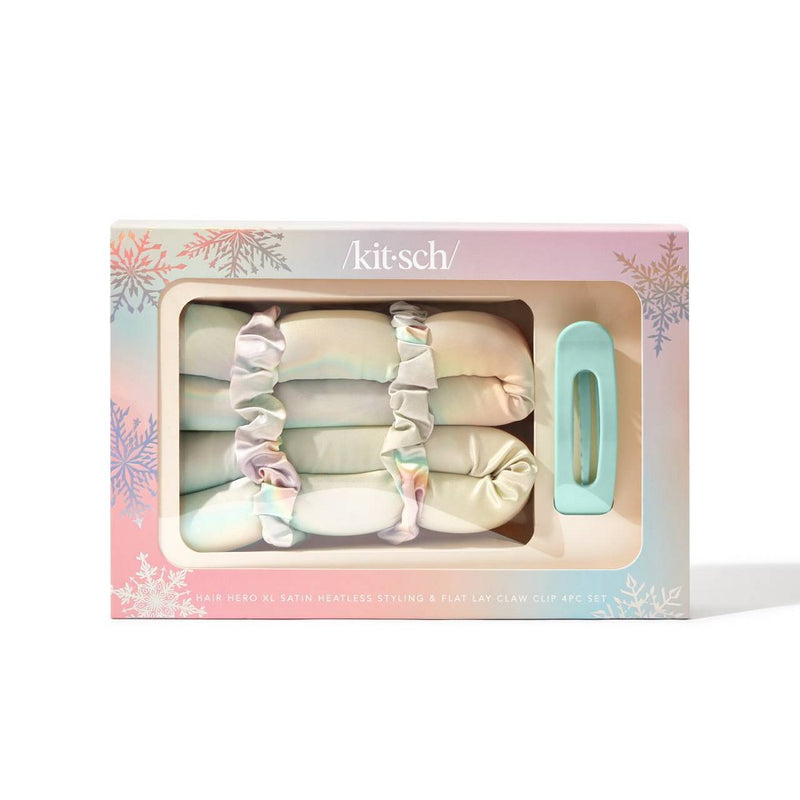 Kitsch Hair Hero XL Satin Heatless Styling & Flat Lay Claw Hair Roller - 4pc
