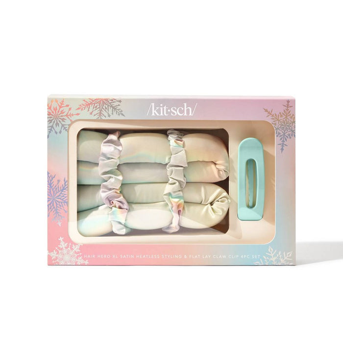 Kitsch Hair Hero XL Satin Heatless Styling & Flat Lay Claw Hair Roller - 4pc