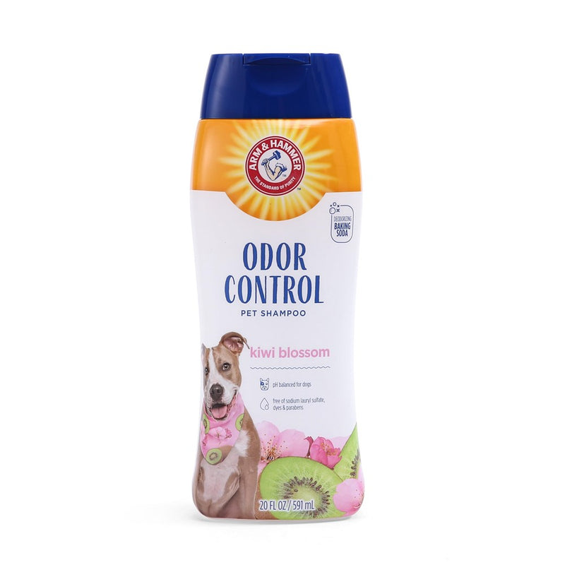 Arm & Hammer Deodorizing Dog Shampoo For Smelly Dogs & Puppies With Baking Soda - Tearless, Moisturizing Dog Shampoo For Sensitive Skin - Dog Odor Shampoo - Kiwi Blossom Scent, 20 Fl Oz