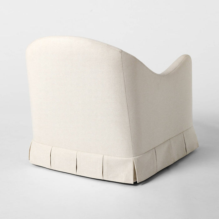 Box Pleat Upholstered Chair Cream - Threshold designed with Studio McGee (LOCAL PICKUP ONLY)