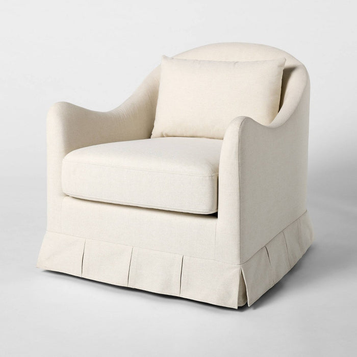 Box Pleat Upholstered Chair Cream - Threshold designed with Studio McGee (LOCAL PICKUP ONLY)