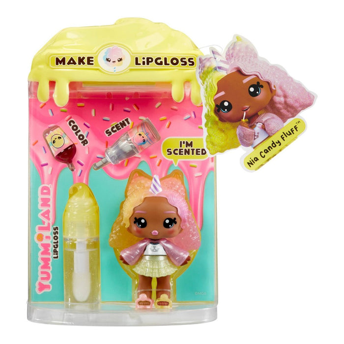 YummiLand Nia Candy Fluff Doll with DIY Lip Gloss Kit