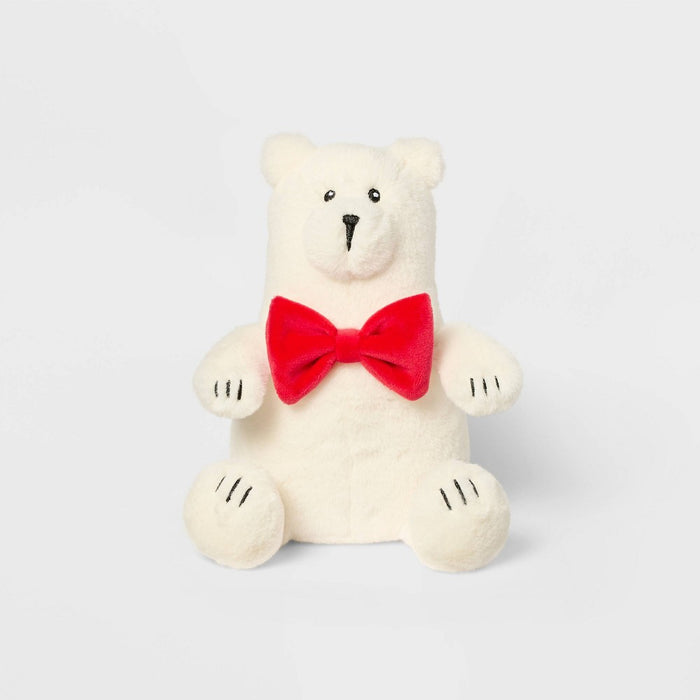 7" Polar Bear with Bow Stuffed Animal - Gigglescape: Holiday Theme, Ages 1+