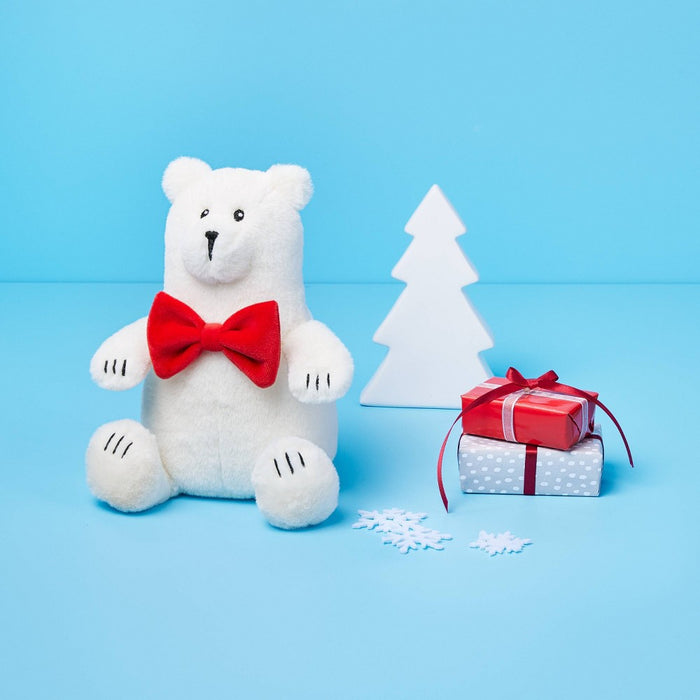 7" Polar Bear with Bow Stuffed Animal - Gigglescape: Holiday Theme, Ages 1+