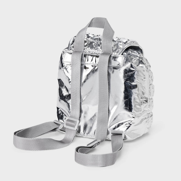 Girls' Mini Quilted Backpack - art class Silver