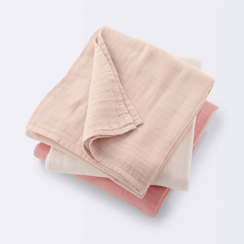 Muslin Swaddle Baby Blanket - Pink Solids - 3pk - Cloud Island
