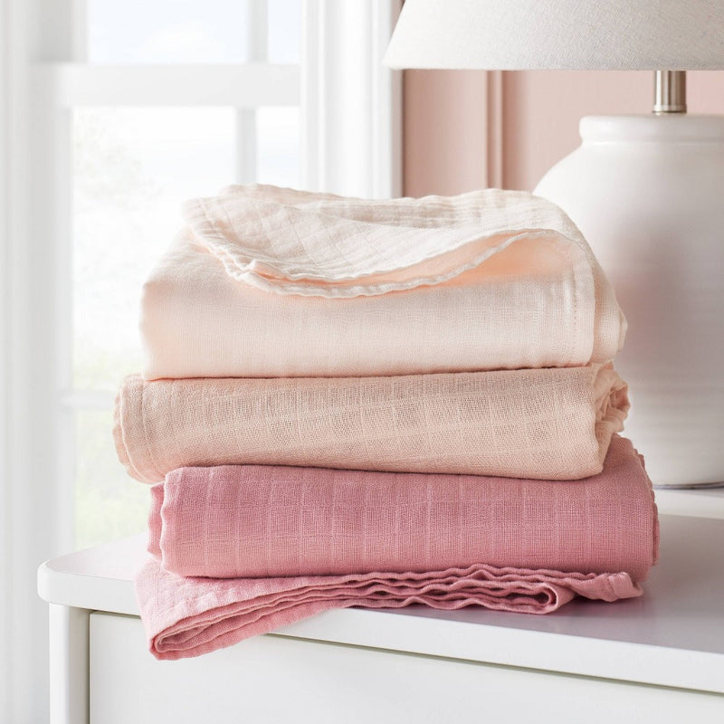 Muslin Swaddle Baby Blanket - Pink Solids - 3pk - Cloud Island