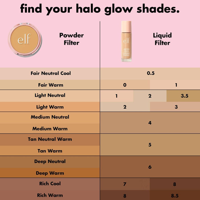 e.l.f. Halo Glow Powder Filter Foundation - Deep Warm - 0.35oz
