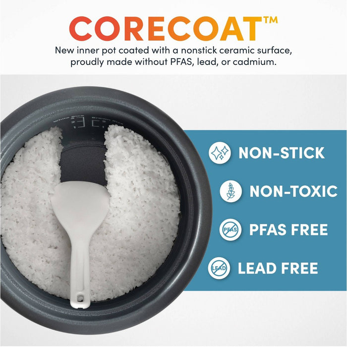 Aroma 6 Cup Rice Cooker with Outer Steam Tray Black: 2 Quart, One-Touch, Nonstick, Automatic Shut-Off, Includes Accessories