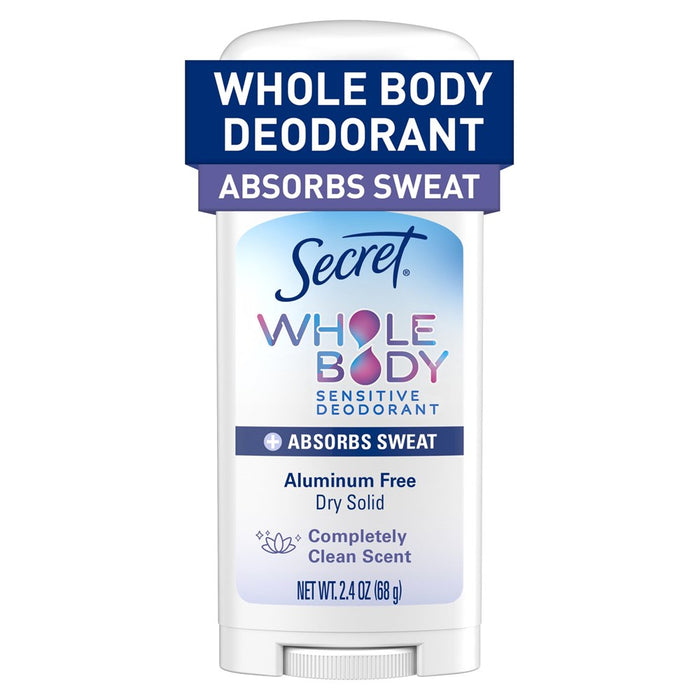 Secret Dry Feel Whole Body Deodorant - Completely Clean - 2.4oz