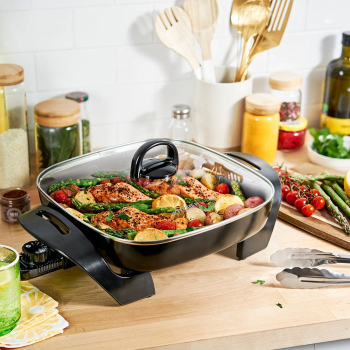 KitchenSmith by bella 10"x20" Electric Griddle with EverGood Ceramic Nonstick Coating: Aluminum, Temperature Control, Black