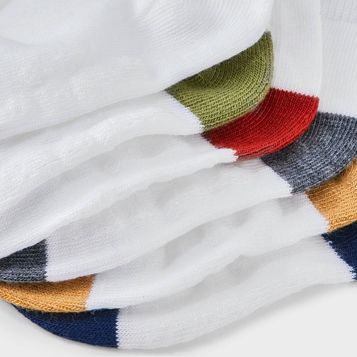 Toddler 10pk Striped Ankle Socks - Cat & Jack 2T-3T