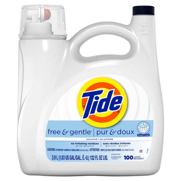Tide Free & Gentle HE Compatible Liquid Laundry Detergent Soap - 132 fl oz