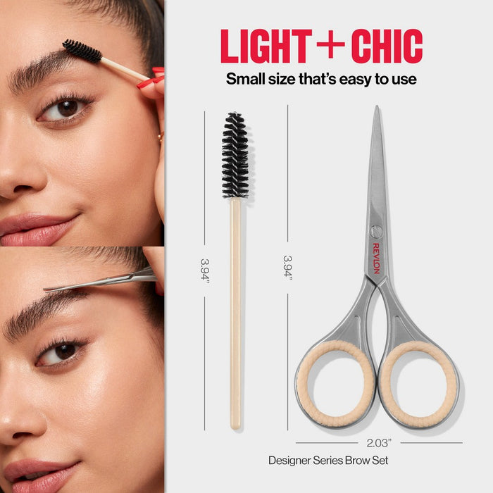 Revlon Designer Series with Brow Scissor and Spoolie Brush Set - 2pc