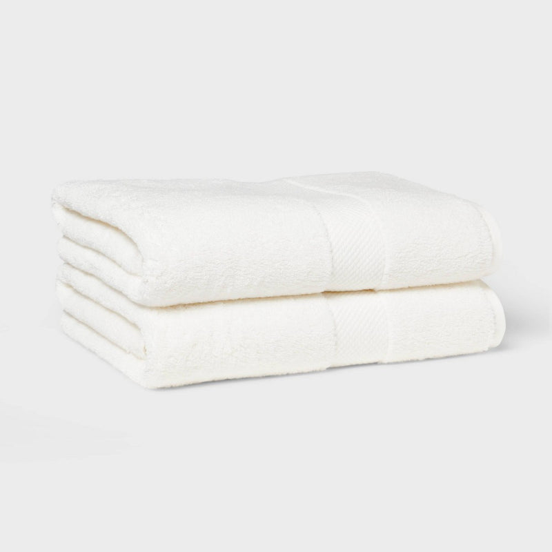 2pk Performance Plus Bath Towels White - Threshold