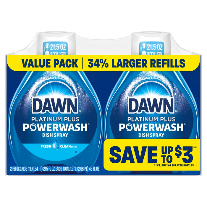 Dawn Fresh Platinum Powerwash Dish Spray Refill - 2ct