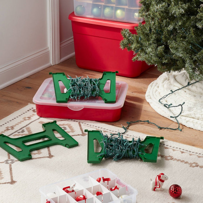 3pk String Light Organizer - Brightroom: Polypropylene Storage Set for Christmas, Green, Utility Tubs, 12.26" H x 16.51" L