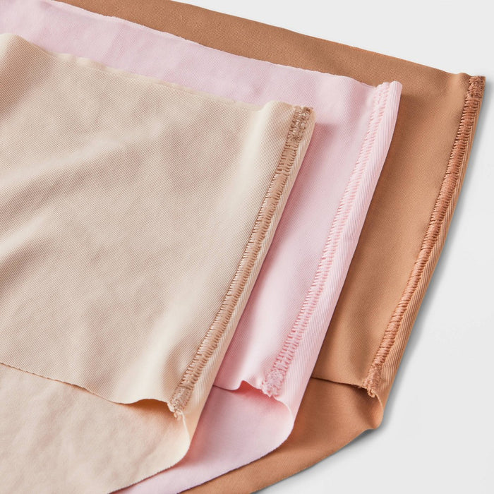 Girls' 3pk No Show Hipster Underwear - art class Beige/Pink M