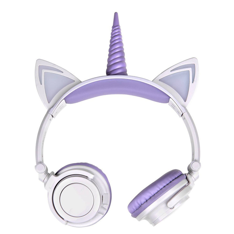 ART+SOUND LED Light Up Unicorn Bluetooth Wireless / Wired Headphones