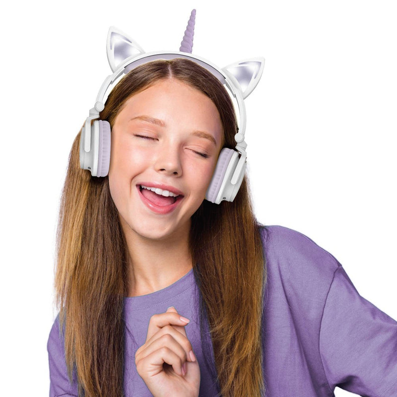 ART+SOUND LED Light Up Unicorn Bluetooth Wireless / Wired Headphones