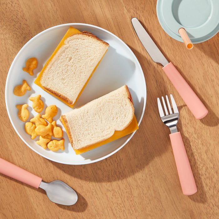 Kids' 3pc Stainless Steel Flatware Set Pink - Pillowfort: BPA-Free Utensils, Dishwasher-Safe, Modern Design