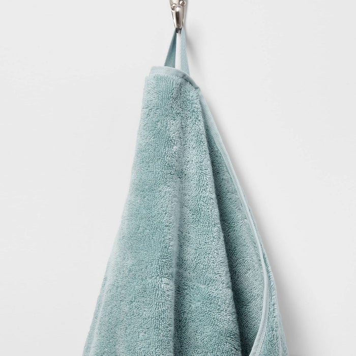 Total Fresh Antimicrobial Oversized Bath Towel Aqua - Threshold: 100% Cotton, Low Lint, Machine Washable