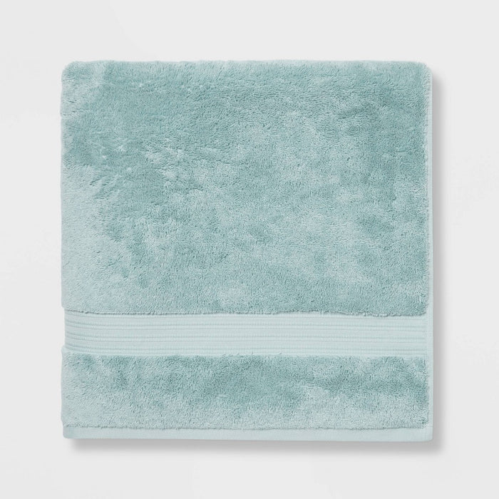 Total Fresh Antimicrobial Oversized Bath Towel Aqua - Threshold: 100% Cotton, Low Lint, Machine Washable