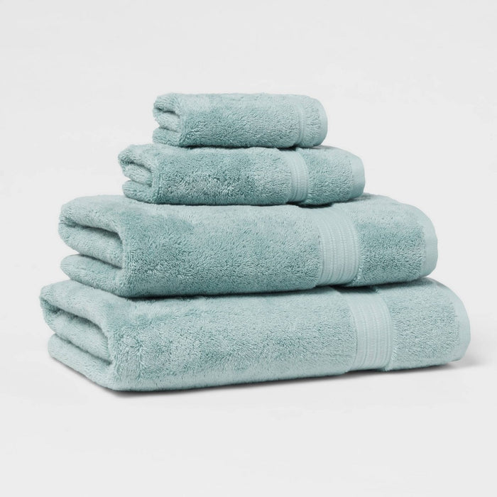 Total Fresh Antimicrobial Oversized Bath Towel Aqua - Threshold: 100% Cotton, Low Lint, Machine Washable