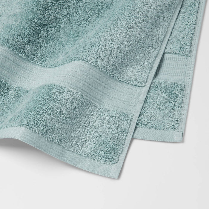 Total Fresh Antimicrobial Oversized Bath Towel Aqua - Threshold: 100% Cotton, Low Lint, Machine Washable