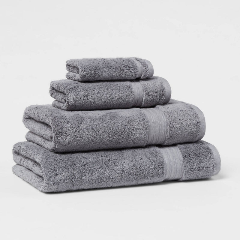 Total Fresh Antimicrobial Oversized Bath Towel Dark Gray - Threshold: 100% Cotton, Low Lint, Machine Washable