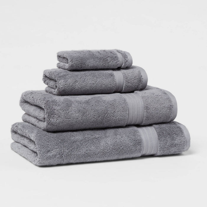 Total Fresh Antimicrobial Oversized Bath Towel Dark Gray - Threshold: 100% Cotton, Low Lint, Machine Washable