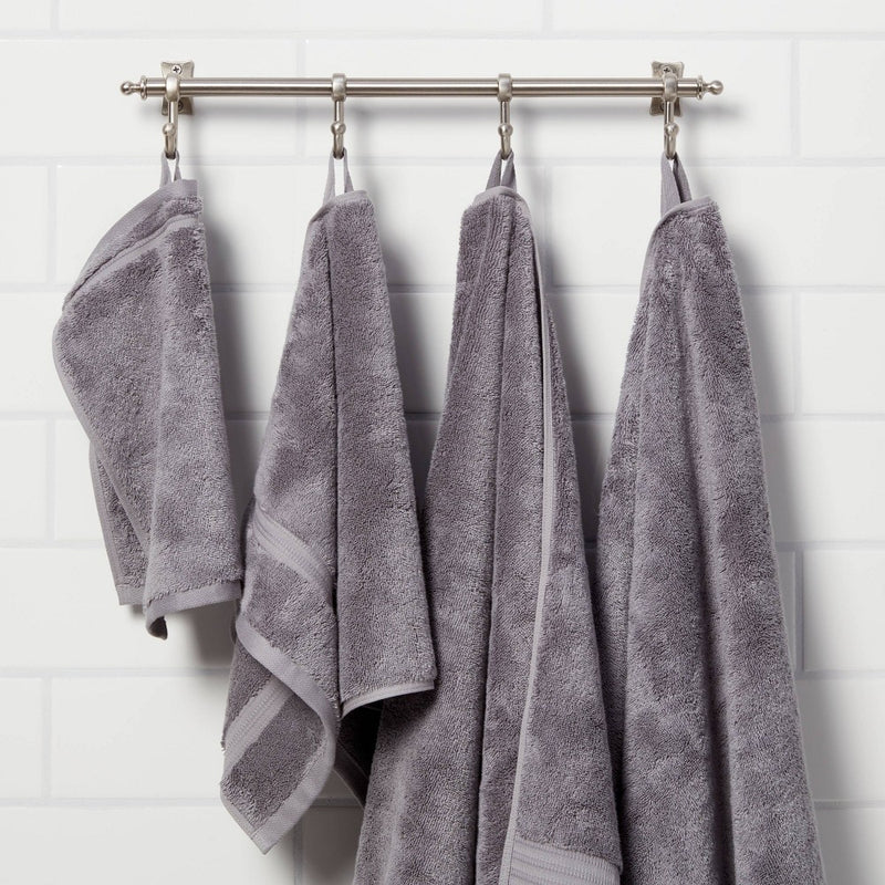 Total Fresh Antimicrobial Oversized Bath Towel Dark Gray - Threshold: 100% Cotton, Low Lint, Machine Washable
