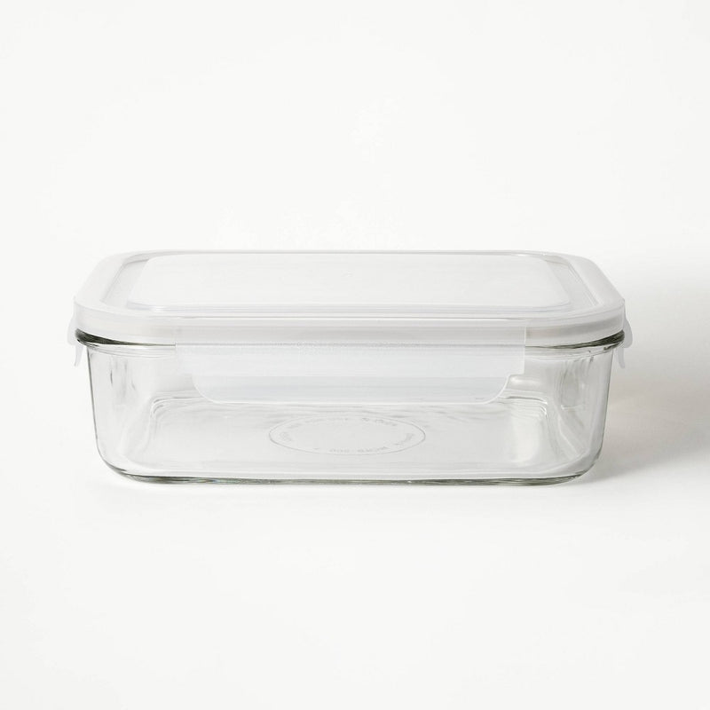 8 Cup Glass Food Storage Container Clear - Figmint: Glass Container with Lid, Dishwasher & Microwave Safe