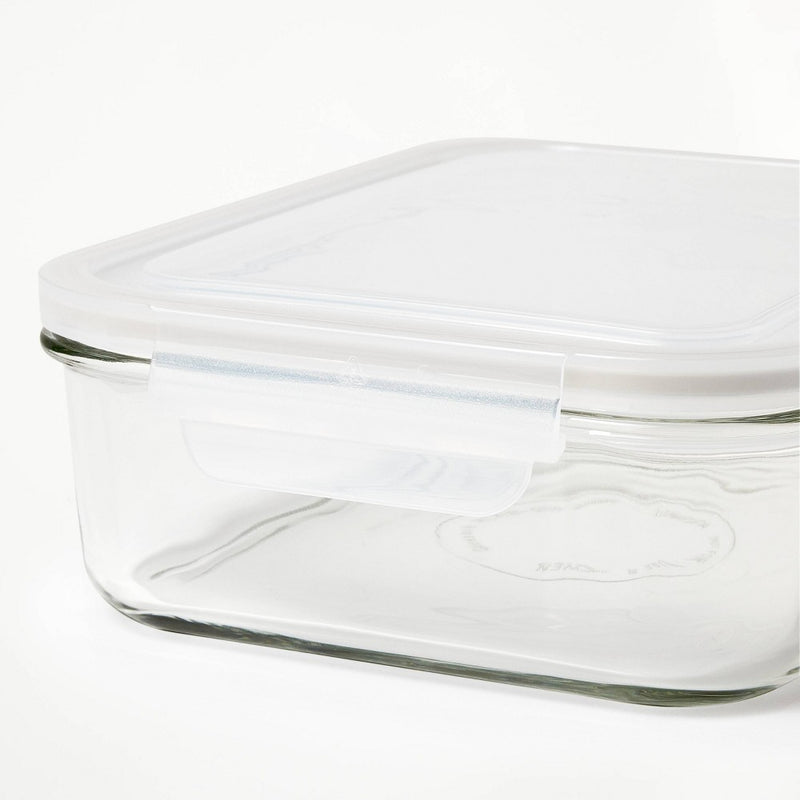 8 Cup Glass Food Storage Container Clear - Figmint: Glass Container with Lid, Dishwasher & Microwave Safe