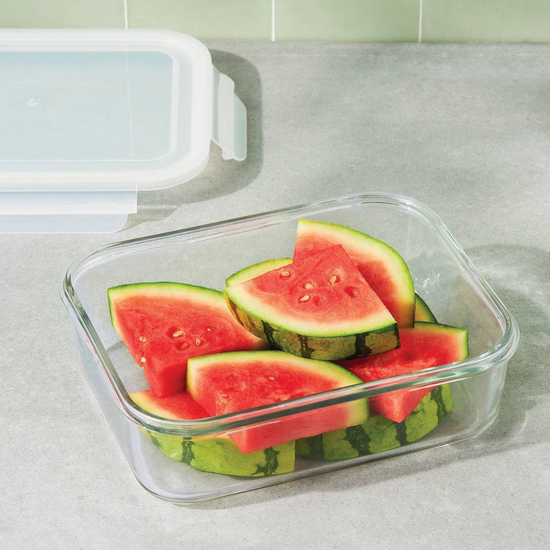 8 Cup Glass Food Storage Container Clear - Figmint: Glass Container with Lid, Dishwasher & Microwave Safe
