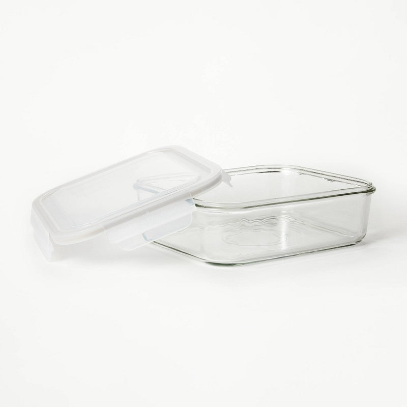 8 Cup Glass Food Storage Container Clear - Figmint: Glass Container with Lid, Dishwasher & Microwave Safe