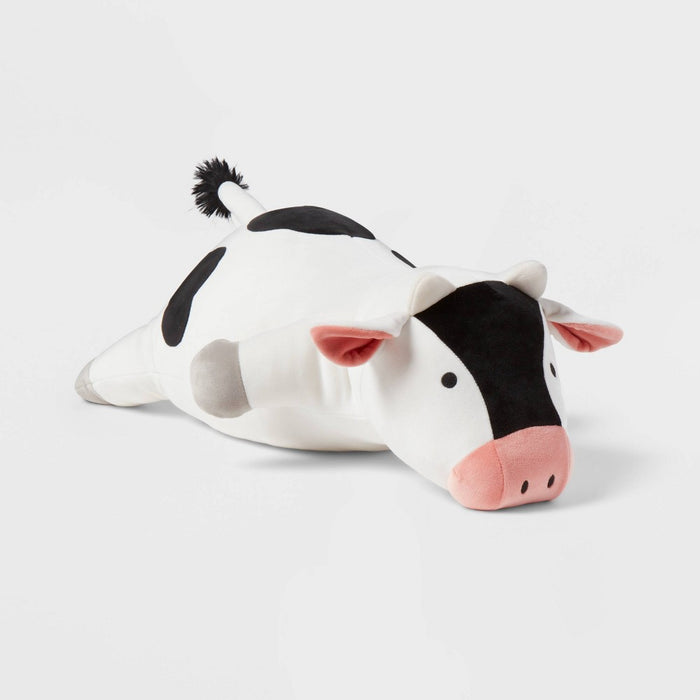 Cow Weighted Plush Kids' Throw Pillow Black/White - Pillowfort