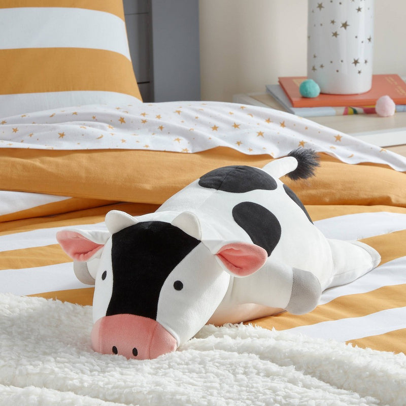 Cow Weighted Plush Kids' Throw Pillow Black/White - Pillowfort